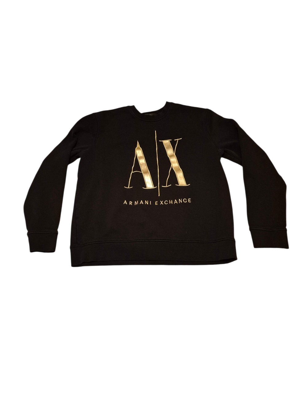 Armani Exchange A|X Icon Metallic Gold Logo Sweatshirt